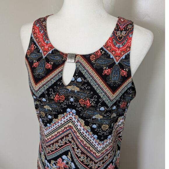 Luscious Los Angeles Dress Womens Size Small Shift Keyhole Scoop Boho Sleeveless - Picture 1 of 10